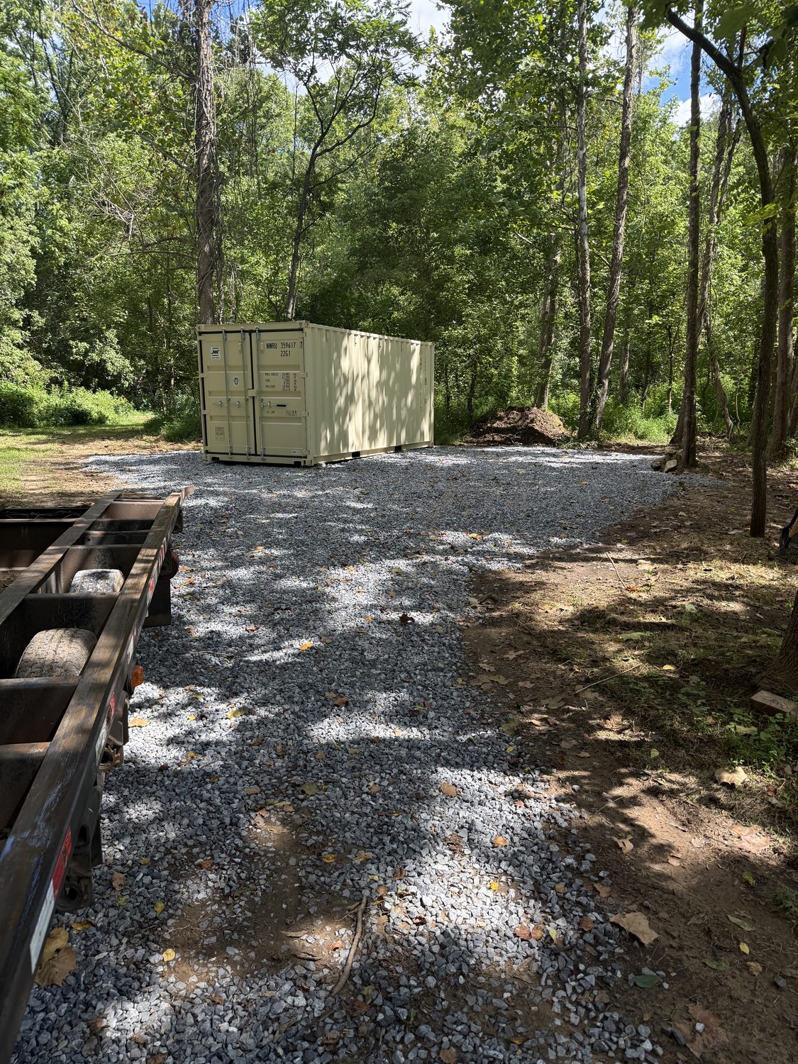 Shipping container delivered to a residential property near Hillsville, VA