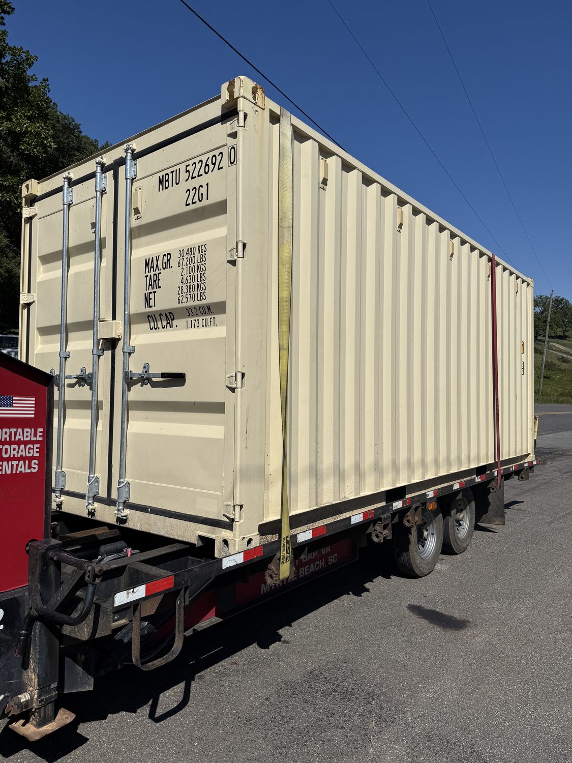 Containers Delivered sales lot in Wytheville, Virginia