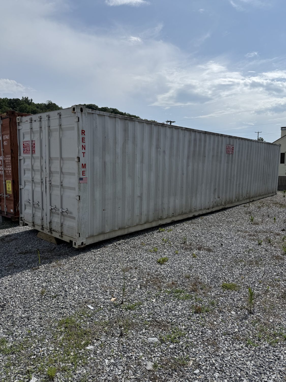 40-foot forest-green shipping container for sale at the Woodlawn yard